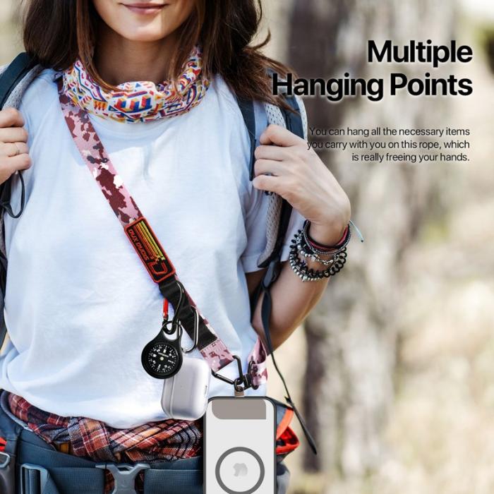 Dux Ducis - DUX DUCIS Outdoor Series Mobiltelefon Lanyard - Multifunktionell - Camo Pink
