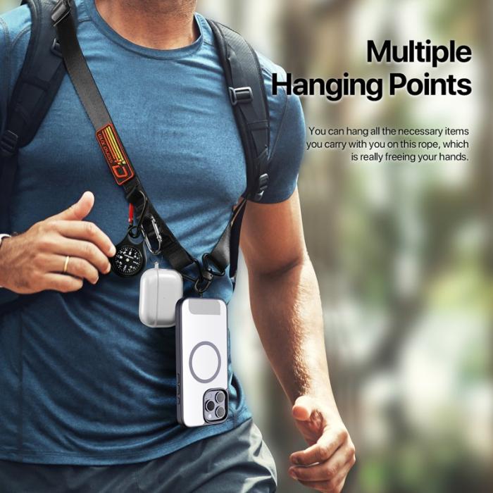 Dux Ducis - DUX DUCIS Outdoor Series Mobiltelefon Lanyard - Multifunktionell - Svart