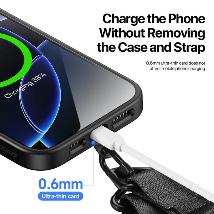 Dux Ducis - DUX DUCIS Outdoor Series Mobiltelefon Lanyard - Multifunktionell - Svart