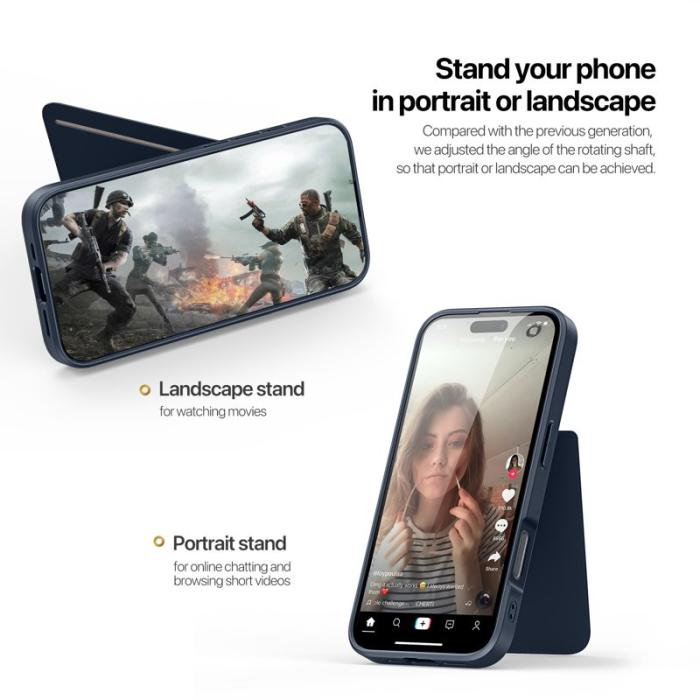 Dux Ducis - DUX DUCIS Rafi II för iPhone 16 mobilskal med kortplats Konstläder - Blå