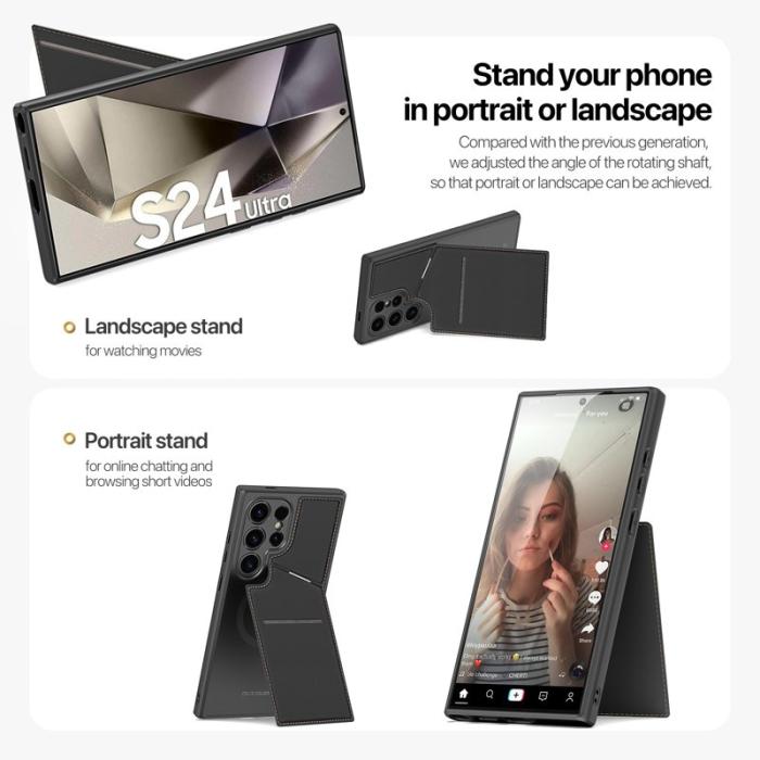 Dux Ducis - DUX DUCIS Rafi II för Samsung Galaxy S24 Ultra mobilskal med kortplats - Svart