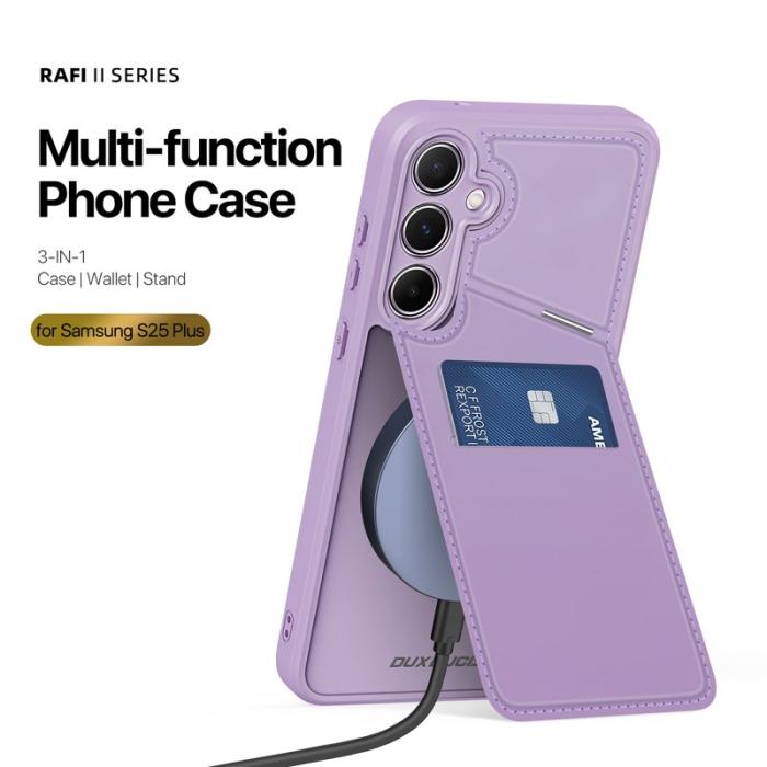 Dux Ducis - DUX DUCIS Rafi II mobilskal med kortplats för Samsung Galaxy S25+ - - Lila Rosa