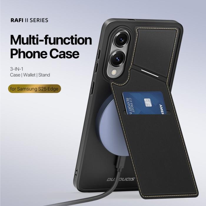 Dux Ducis - DUX DUCIS Rafi II mobilskal med kortplats för Samsung Galaxy S25 Edge - - Svart