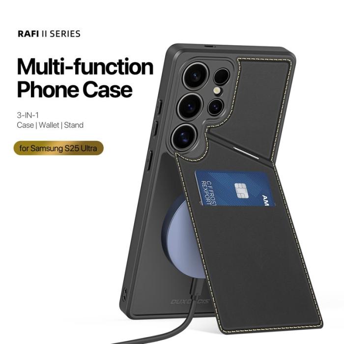 Dux Ducis - DUX DUCIS Rafi II mobilskal med kortplats för Samsung Galaxy S25 Ultra - Svart