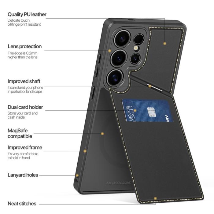 Dux Ducis - DUX DUCIS Rafi II mobilskal med kortplats för Samsung Galaxy S25 Ultra - Svart
