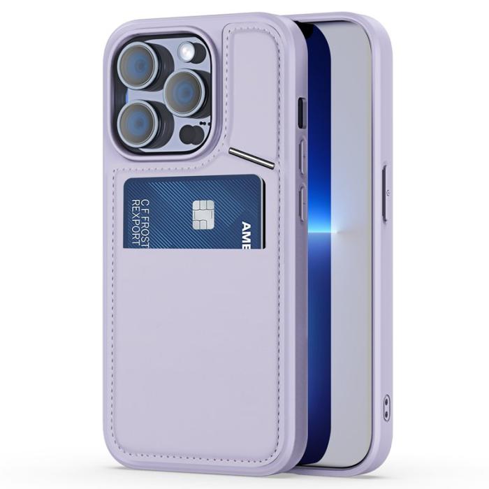 Dux Ducis - DUX DUCIS Rafi II iPhone 13 Pro mobilskal med kortplats Konstläder - Lila