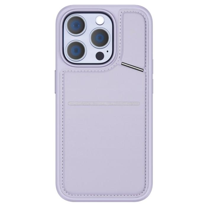 Dux Ducis - DUX DUCIS Rafi II iPhone 13 Pro mobilskal med kortplats Konstläder - Lila