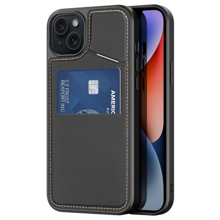 Dux Ducis - DUX DUCIS Rafi II iPhone 14/13 mobilskal med kortplats Konstläder - Svart