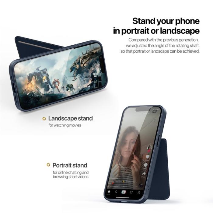 Dux Ducis - DUX DUCIS Rafi II iPhone 16e mobilskal med kortplats Konstläder - Blå