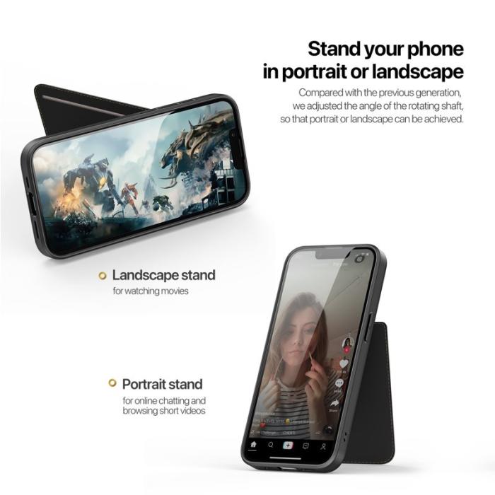 Dux Ducis - DUX DUCIS Rafi II iPhone 16e mobilskal med kortplats Konstläder - Svart