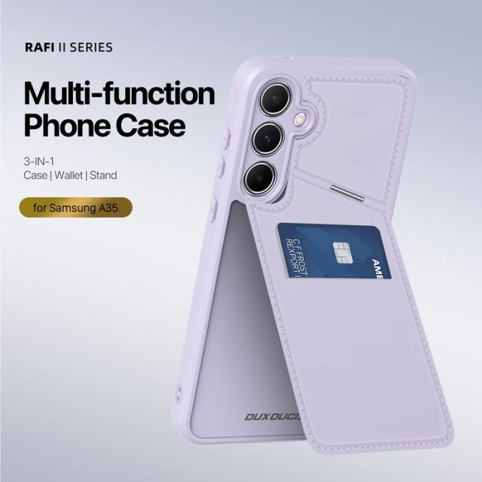 Dux Ducis - DUX DUCIS Rafi II Samsung Galaxy A35 mobilskal med kortplats PU+TPU - Lila