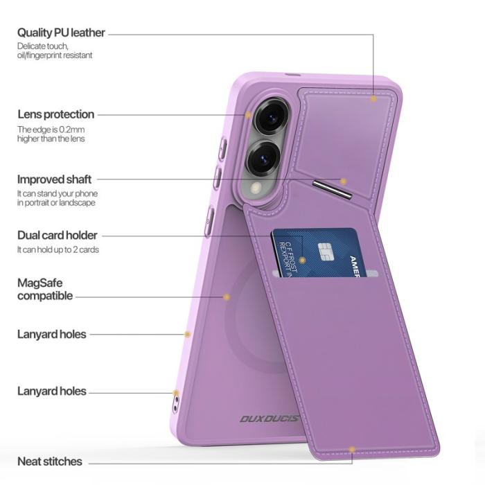 Dux Ducis - DUX DUCIS Rafi II Mobilskal till Samsung Galaxy S25 Edge med kortplats Lila Rosa