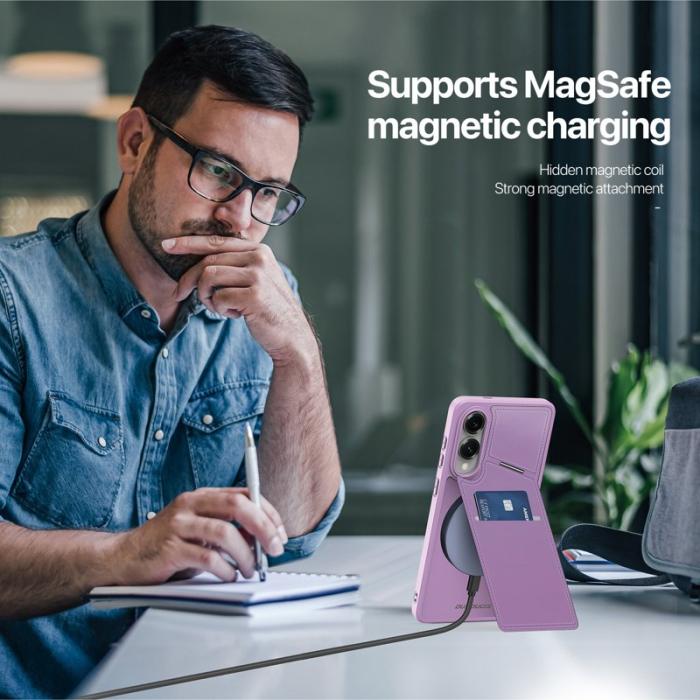 Dux Ducis - DUX DUCIS Rafi II Mobilskal till Samsung Galaxy S25 Edge med kortplats Lila Rosa