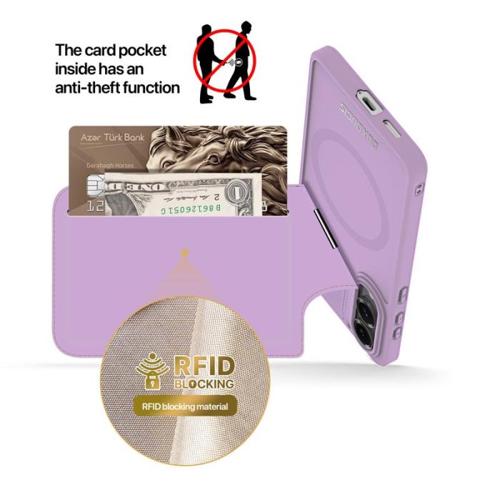 Dux Ducis - DUX DUCIS Rafi II Mobilskal till Samsung Galaxy S25 Edge med kortplats Lila Rosa