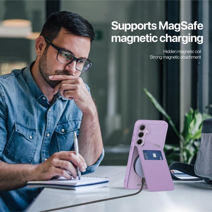 Dux Ducis - DUX DUCIS Rafi II Samsung Galaxy S25 mobilskal med kortplats - Lila Rosa