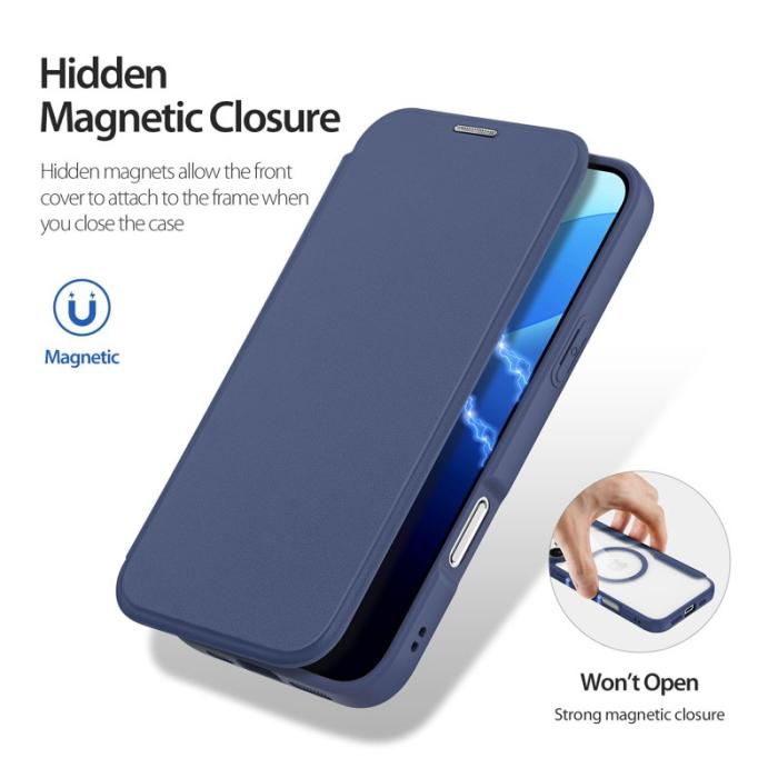 Dux Ducis - DUX DUCIS Skin X Pro iPhone 16 Pro Fodral Konstläder - Blå