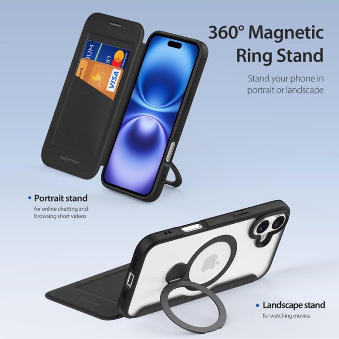 Dux Ducis - DUX DUCIS Skin X Pro Series iPhone 16 Fodral Konstläder - Svart