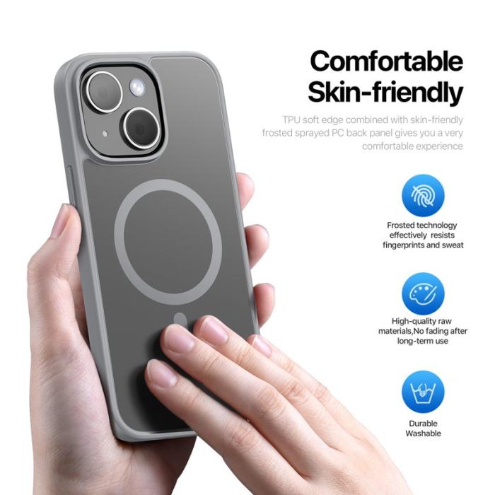 Dux Ducis - DUX DUCIS Yind Series iPhone 15 Fodral - PC+TPU - Grå