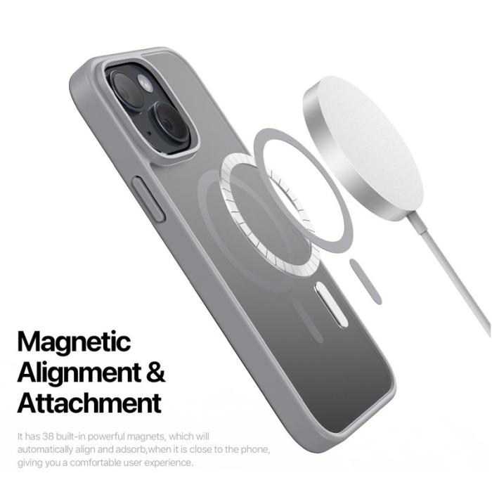 Dux Ducis - DUX DUCIS Yind Series iPhone 15 Fodral - PC+TPU - Grå