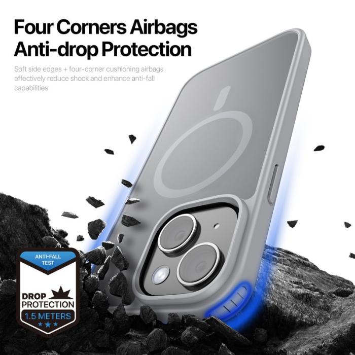 Dux Ducis - DUX DUCIS Yind Series iPhone 15 Fodral - PC+TPU - Grå