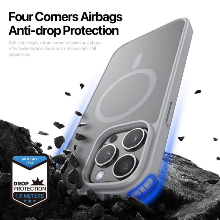 Dux Ducis - DUX DUCIS Yind Series iPhone 15 Pro Fodral - PC+TPU - Grå