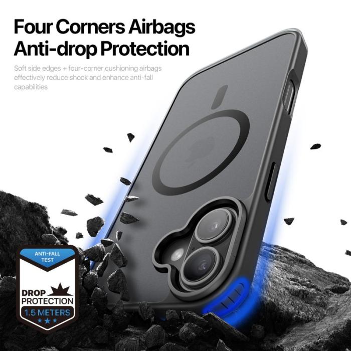 Dux Ducis - DUX DUCIS Yind Series iPhone 16 Fodral - PC+TPU - Svart