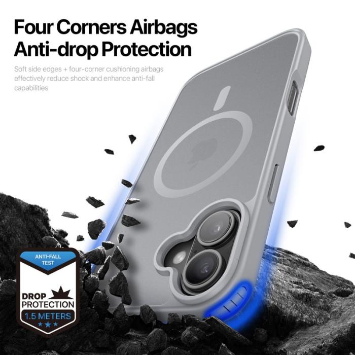 Dux Ducis - DUX DUCIS Yind Series iPhone 16 Plus Fodral - PC+TPU - Grå