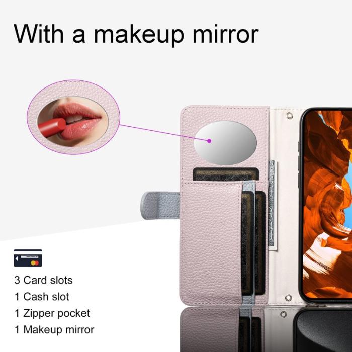 ESEBLE - ESEBLE E11 för iPhone 15 Pro Fodral Äkta läder - Ljuslila