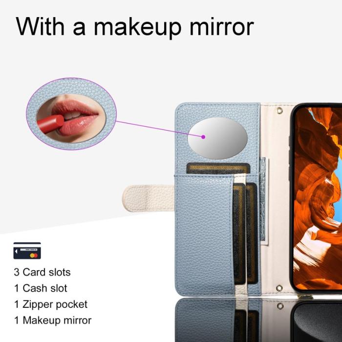 ESEBLE - ESEBLE E11 för Samsung Galaxy A16 Fodral Äkta läder - Sky Blue