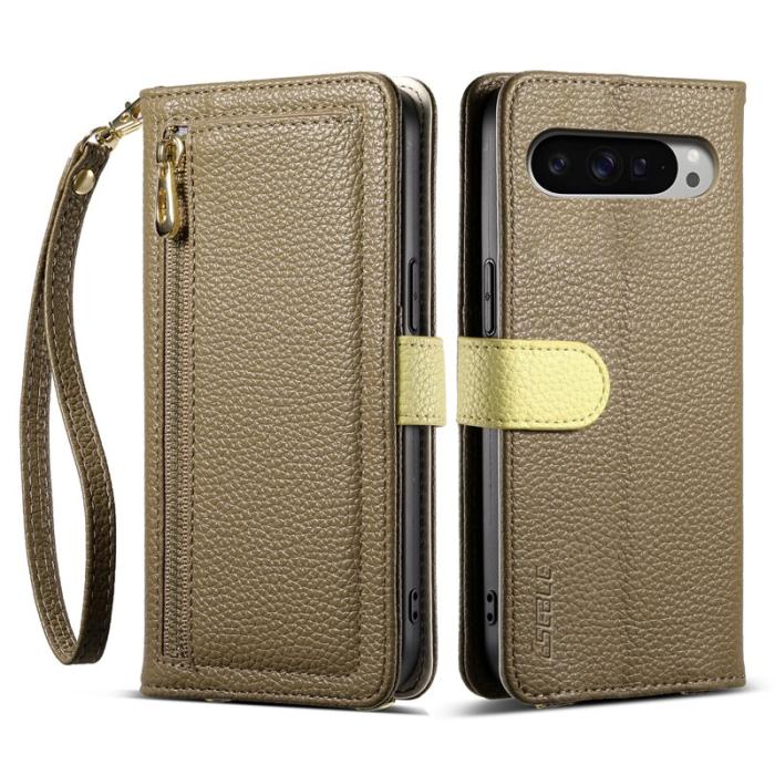 ESEBLE - ESEBLE E11 Google Pixel 9 Pro XL Fodral Äkta läder - Brun