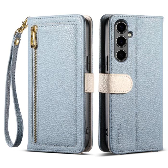 ESEBLE - ESEBLE E11 Samsung Galaxy A35 5G Fodral Äkta läder - Sky Blue