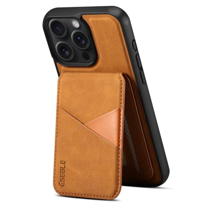 ESEBLE - ESEBLE E2 iPhone 15 Pro Max Fodral Äkta läder - Gul