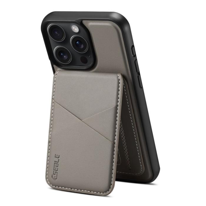 ESEBLE - ESEBLE E3 iPhone 15 Pro Fodral Äkta läder - Grå