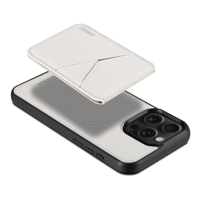 ESEBLE - ESEBLE E3 iPhone 15 Pro Fodral Äkta läder - Vit