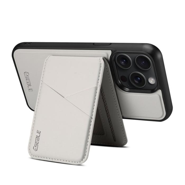 ESEBLE - ESEBLE E3 iPhone 15 Pro Max Fodral Äkta läder - Vit