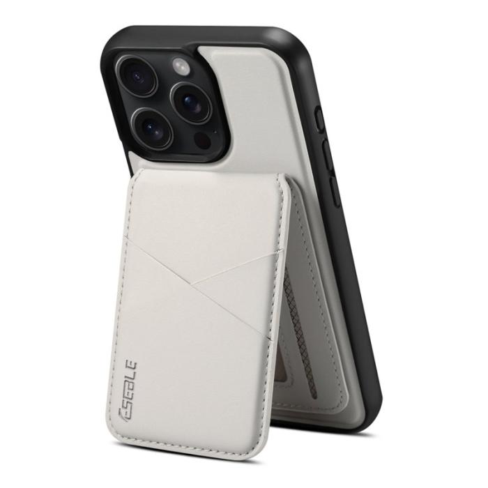 ESEBLE - ESEBLE E3 iPhone 16 Pro Fodral Äkta läder - Vit