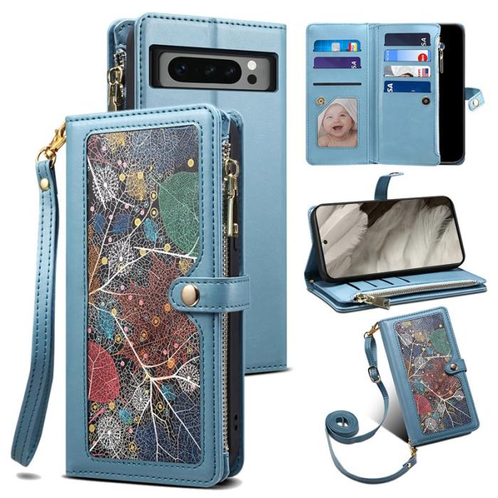 ESEBLE - ESEBLE Google Pixel 8 Pro Fodral Äkta läder - Blå