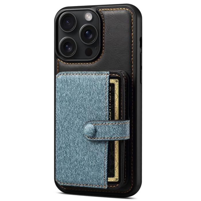 ESEBLE - ESEBLE iPhone 14 Pro Fodral Kickstand PU Läder - Blå