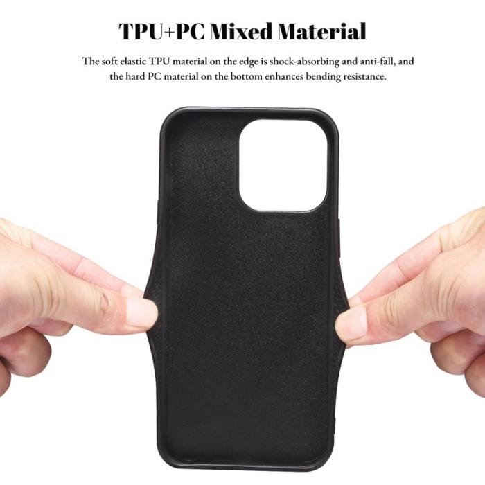 ESEBLE - ESEBLE iPhone 14 Pro Fodral Kickstand PU Läder - Blå