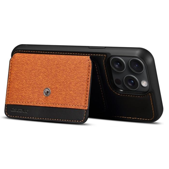 ESEBLE - ESEBLE iPhone 15 Pro Max Fodral Card Holder PU Läder - Brun