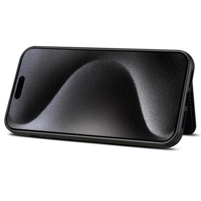 ESEBLE - ESEBLE iPhone 15 Pro Max Fodral Card Holder PU Läder - Brun