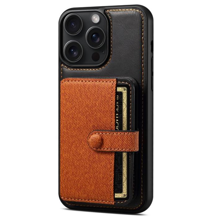 ESEBLE - ESEBLE iPhone 15 Pro Max Fodral Card Holder PU Läder - Brun