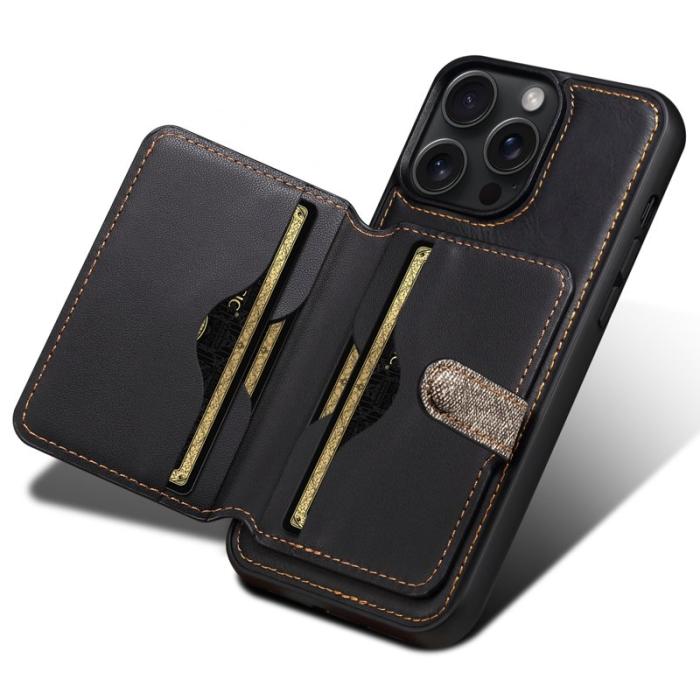 ESEBLE - ESEBLE iPhone 15 Pro Max Fodral Card Holder PU Läder - Röd