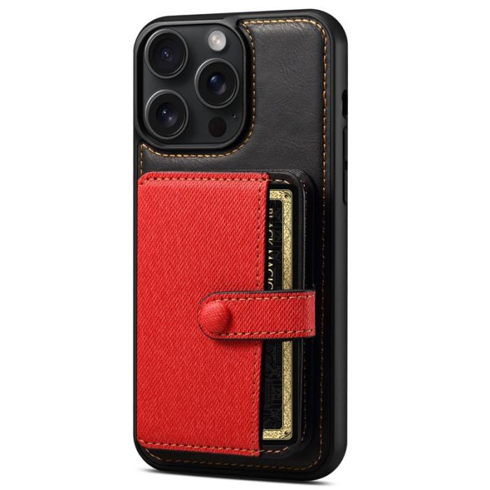 ESEBLE - ESEBLE iPhone 15 Pro Max Fodral Card Holder PU Läder - Röd