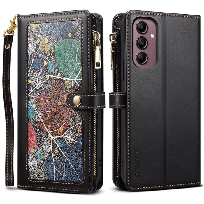 ESEBLE - ESEBLE Samsung Galaxy A55 5G Fodral i Äkta läder - Svart