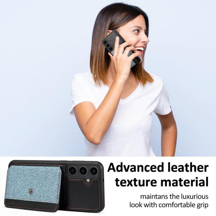 ESEBLE - ESEBLE Samsung Galaxy S24+ Fodral Splicing Color PU Läder - Blå