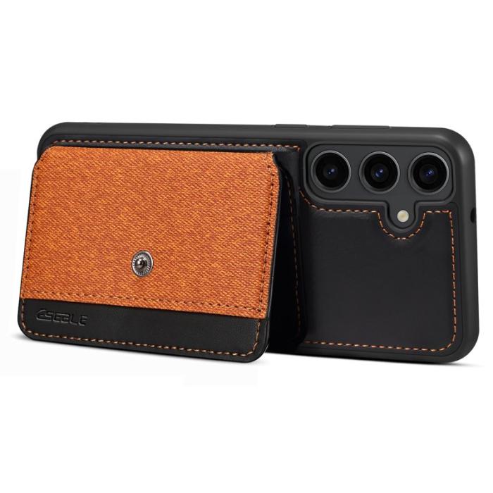 ESEBLE - ESEBLE Samsung Galaxy S24+ Fodral Splicing Color PU Läder - Brun