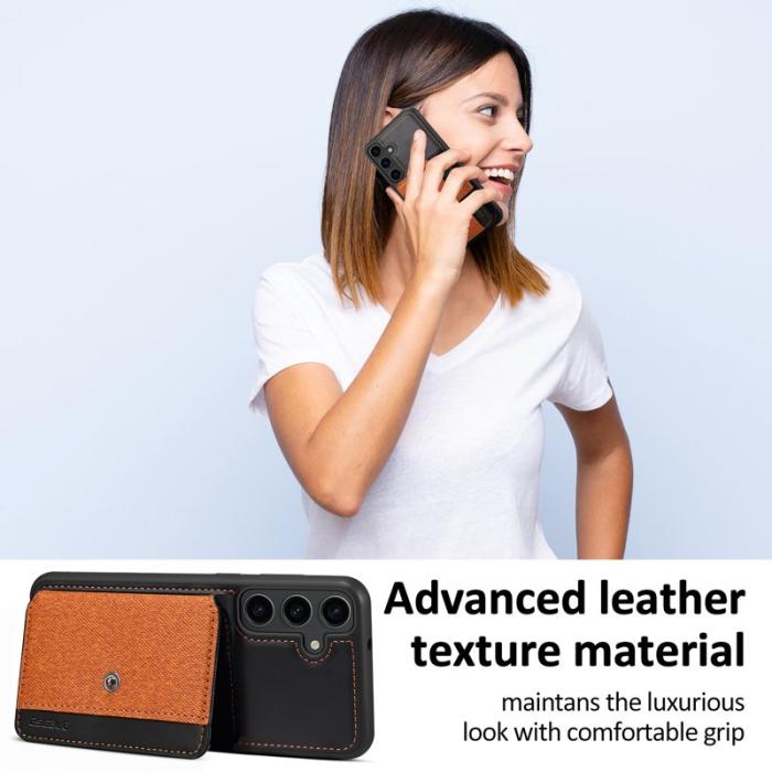 ESEBLE - ESEBLE Samsung Galaxy S24+ Fodral Splicing Color PU Läder - Brun