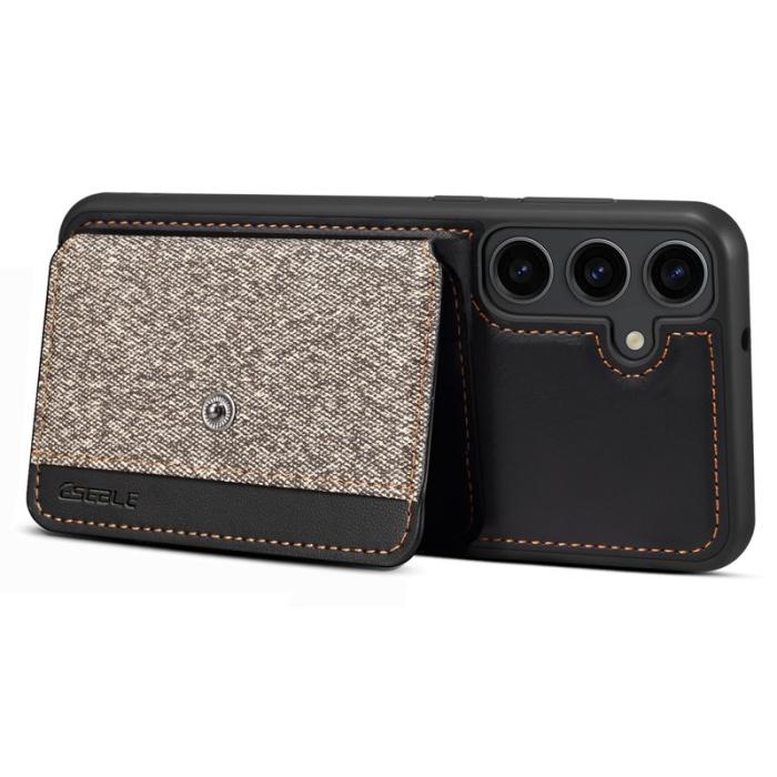 ESEBLE - ESEBLE Samsung Galaxy S24+ Fodral Splicing Color PU Läder - Mörkgrå