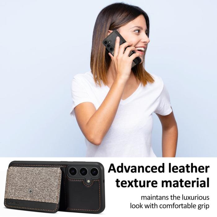 ESEBLE - ESEBLE Samsung Galaxy S24+ Fodral Splicing Color PU Läder - Mörkgrå